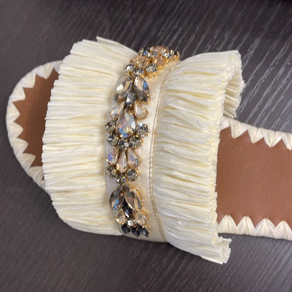 De Siena Embellished Raffia Slide Sandals - Picture 4 of 4